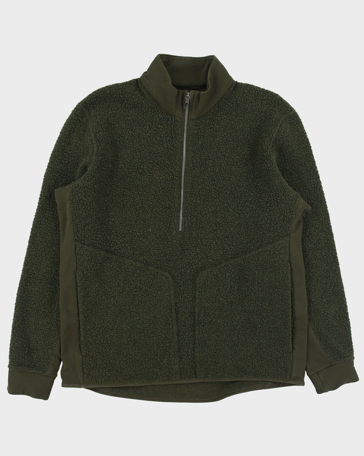 Lululemon Tundra Trek Forest Green Wool Blend  Half-Zip Sherpa Fleece - XL