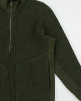 Lululemon Tundra Trek Forest Green Wool Blend  Half-Zip Sherpa Fleece - XL
