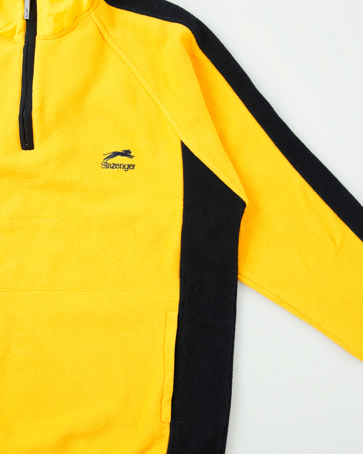 Vintage 1990s Slazenger Two-Tone Embroidered Quarter-Zip Fleece - L