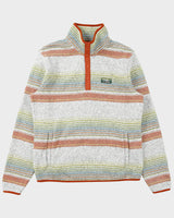 L.L.Bean Marl Grey Striped 'Slightly Fitted' Snap-T Pullover Fleece - M