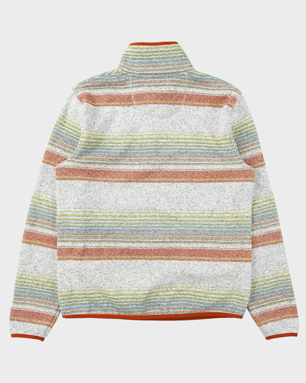 L.L.Bean Marl Grey Striped 'Slightly Fitted' Snap-T Pullover Fleece - M