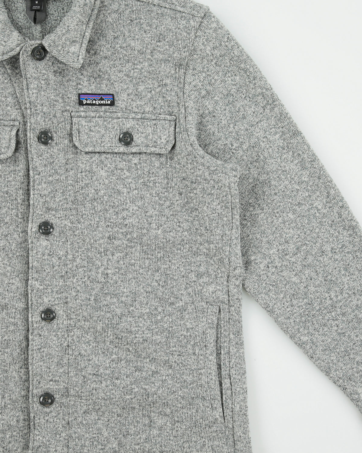 Patagonia Marl Grey Better Sweater Knit Fleece Over Shirt Shacket - M