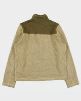 The North Face Tan Khaki Knit Half-Zip Pullover Fleece - M