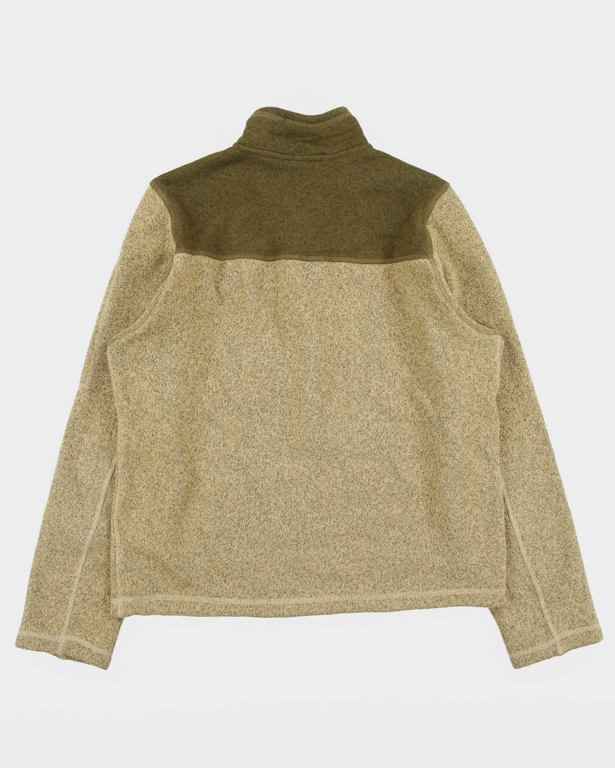 The North Face Tan Khaki Knit Half-Zip Pullover Fleece - M