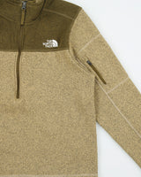 The North Face Tan Khaki Knit Half-Zip Pullover Fleece - M