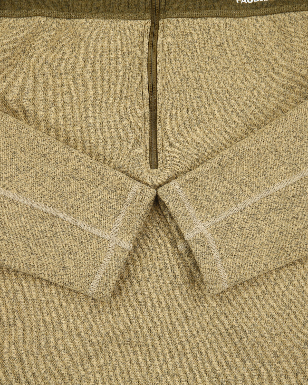 The North Face Tan Khaki Knit Half-Zip Pullover Fleece - M