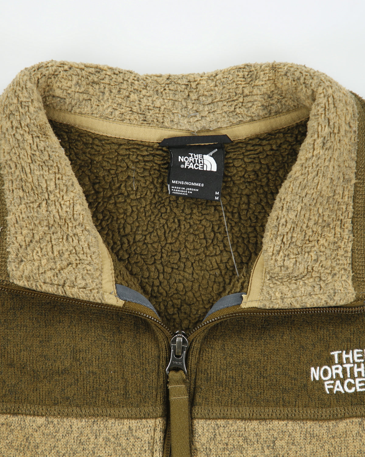 The North Face Tan Khaki Knit Half-Zip Pullover Fleece - M