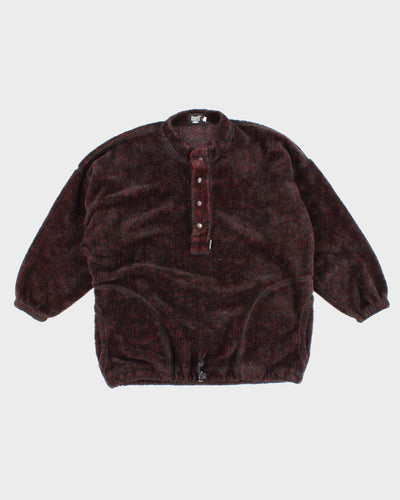 Vintage 90s Ezze Wear Quarter Button Fleece - M