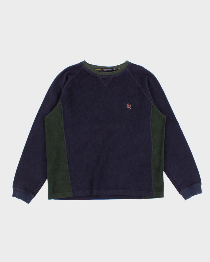 Mens Navy and Green Tommy Hilfiger Fleece Pullover - M