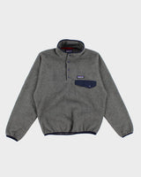 Men's Grey Patagonia Button Up Fleece - XS