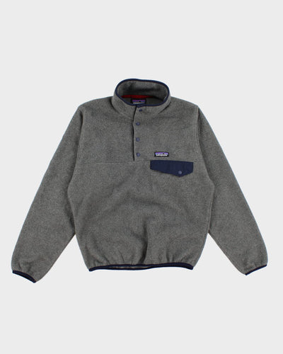 Men's Grey Patagonia Button Up Fleece - XS
