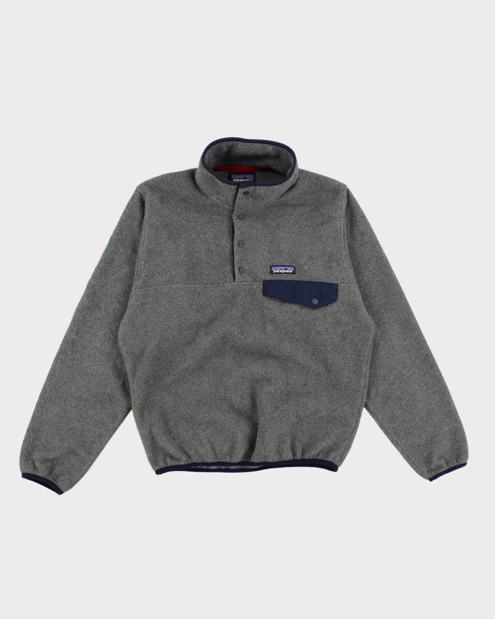 Men's Grey Patagonia Button Up Fleece - XS