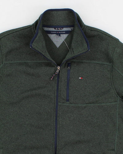 00s Tommy Hilfiger Green Zip Up Fleece - L