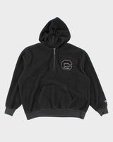 Mens Black Champion  Quarter Zip Fleece - XL