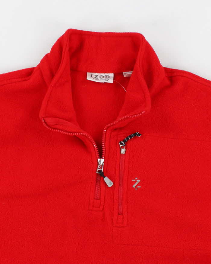 Izod Red Quarter Zip Fleece - XL