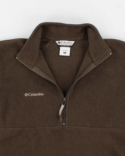 Men's Brown Quarter Zip Columbia Fleece - M