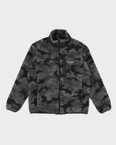 Mens Camouflage Columbia Zip Up Fleece - L