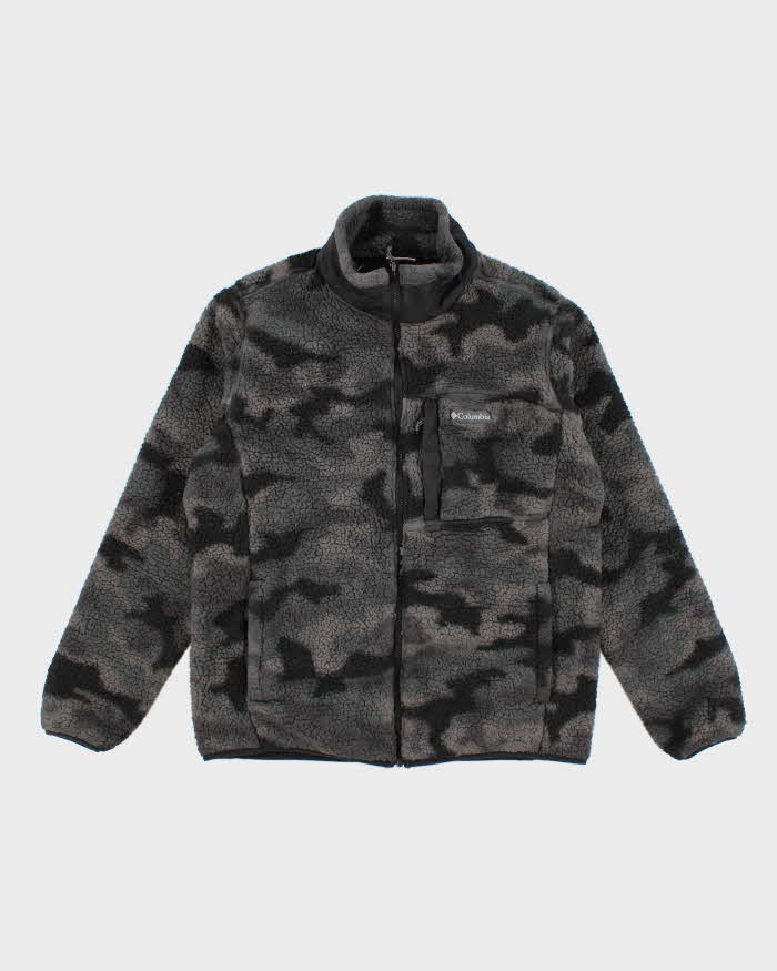 Mens Camouflage Columbia Zip Up Fleece - L