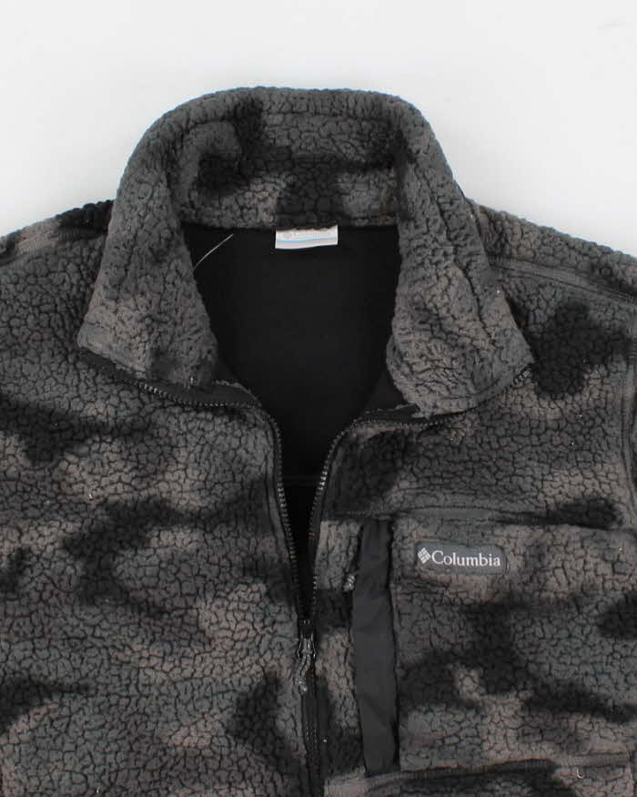 Mens Camouflage Columbia Zip Up Fleece - L