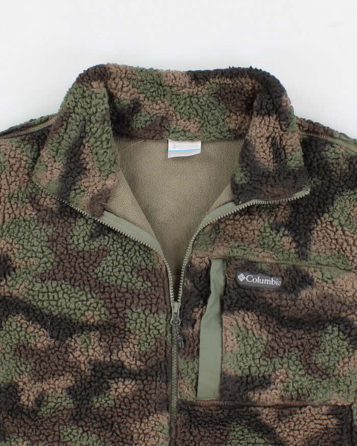 Men's Camouflage Columbia Zip Up Fleece - XL