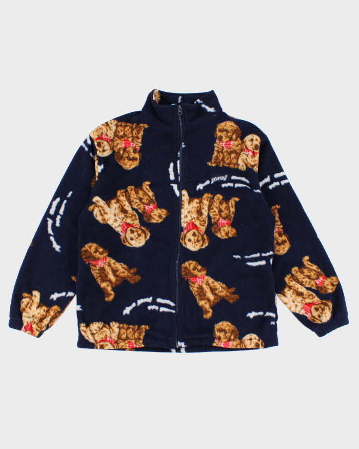 Vintage Men's Adorable Puppies Print Fleeces - M