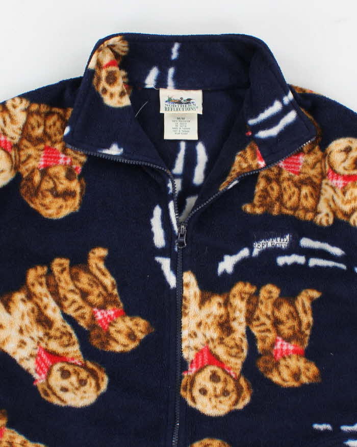 Vintage Men's Adorable Puppies Print Fleeces - M