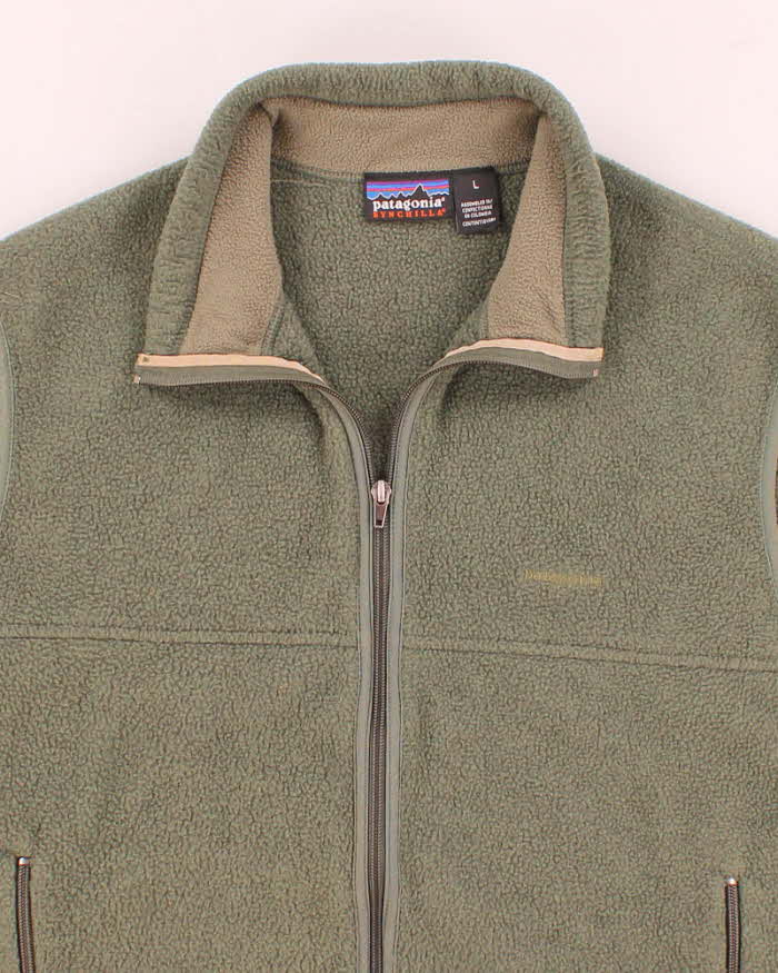 Men's Green Patagonia Zip Up Fleece Vest - L