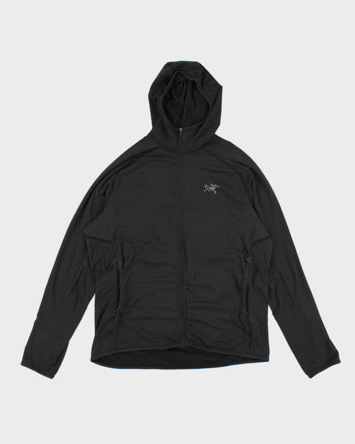 Mens Black Arc'teryx Zip Up Hooded Fleeces - L