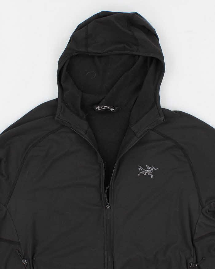 Mens Black Arc'teryx Zip Up Hooded Fleeces - L