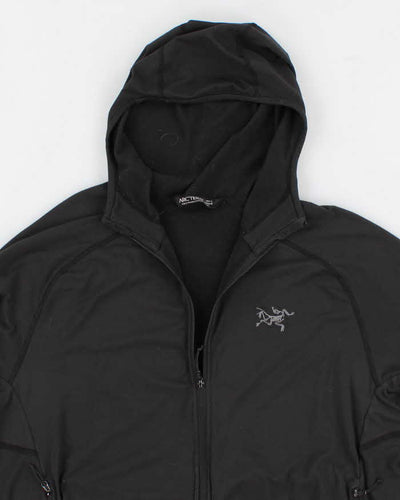 Mens Black Arc'teryx Zip Up Hooded Fleeces - L