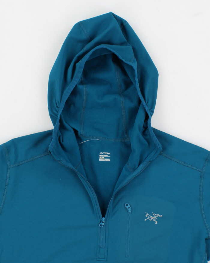 Mens Green Arc'teryx Zip Up Hooded Fleece- M