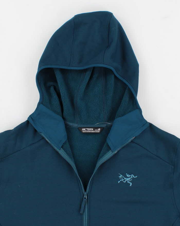 Mens Green Arc'teryx Zip Up Hooded Fleece - L