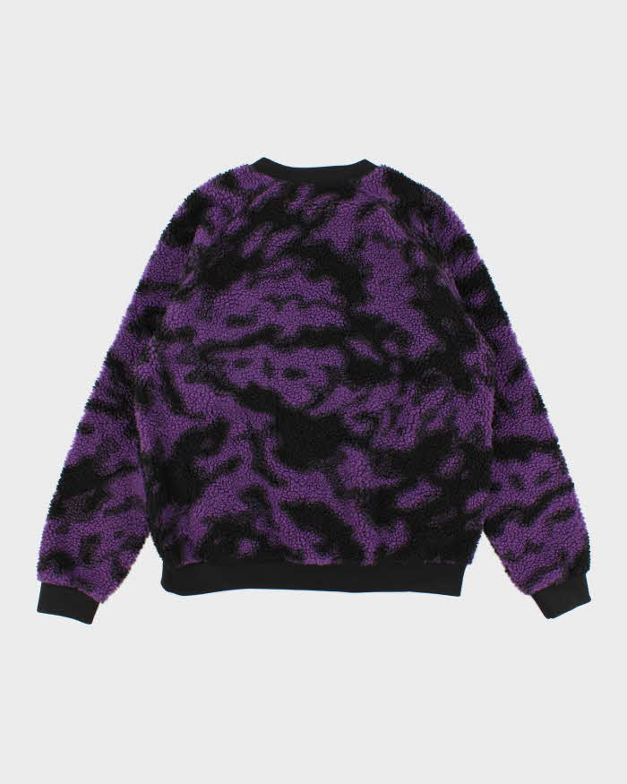 Carhartt WIP Purple And Black Camo Fleece Sweatshirt - L