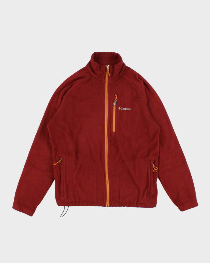 Men's Columbia Burgundy Zip Up Fleece - M