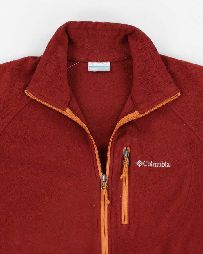 Men's Columbia Burgundy Zip Up Fleece - M