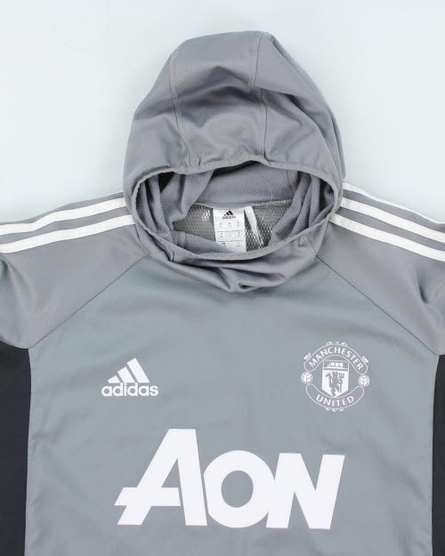 Manchester United Fleece Lined Lightweight Hooded Pullover - XL