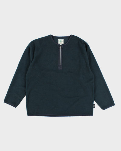 Vintage 90's Guess Collarless Quarter Zip Fleece - L