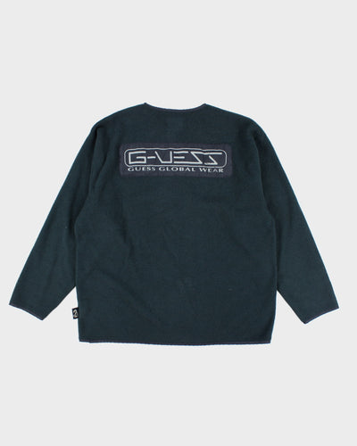 Vintage 90's Guess Collarless Quarter Zip Fleece - L