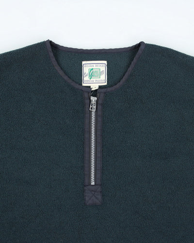 Vintage 90's Guess Collarless Quarter Zip Fleece - L