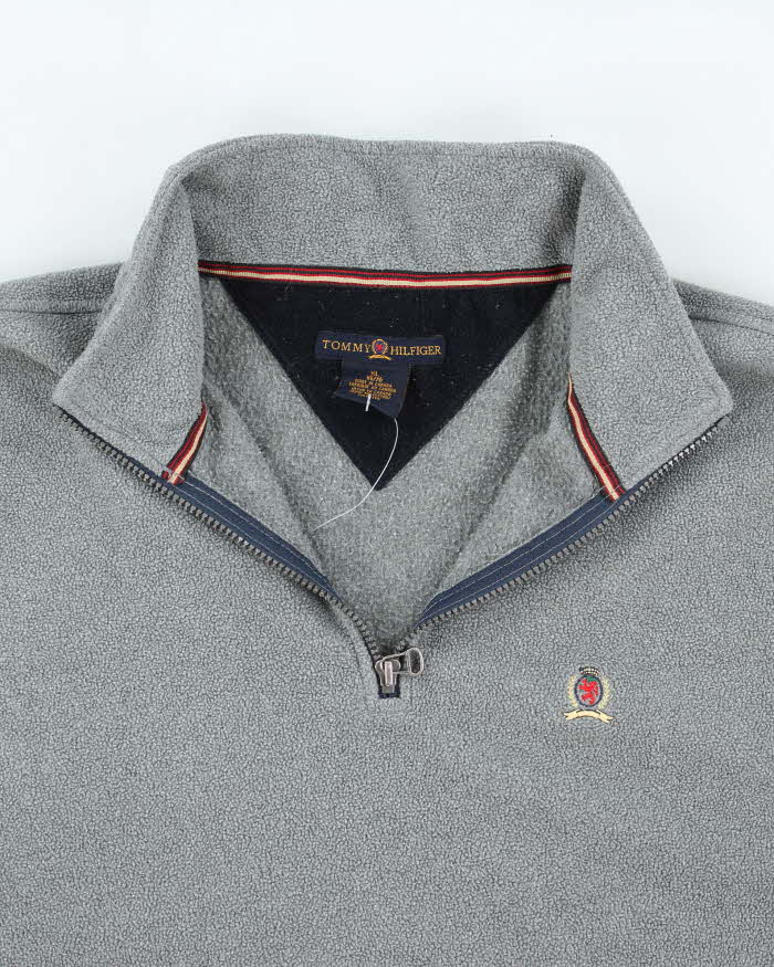 Vintage Tommy Hilfiger Grey Quarter Zip Fleece - XL