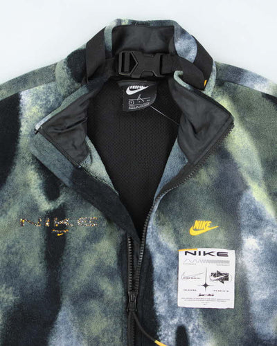 Nike Polar Tie Dye Black Volt Full Zip Fleece - S