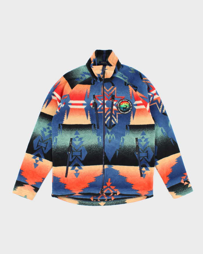 Vintage 2000's Ralph Lauren Geometric Patterned Full Zip Fleece - M