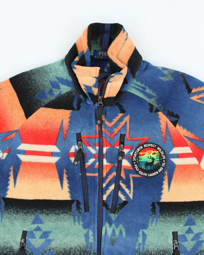 Vintage 2000's Ralph Lauren Geometric Patterned Full Zip Fleece - M