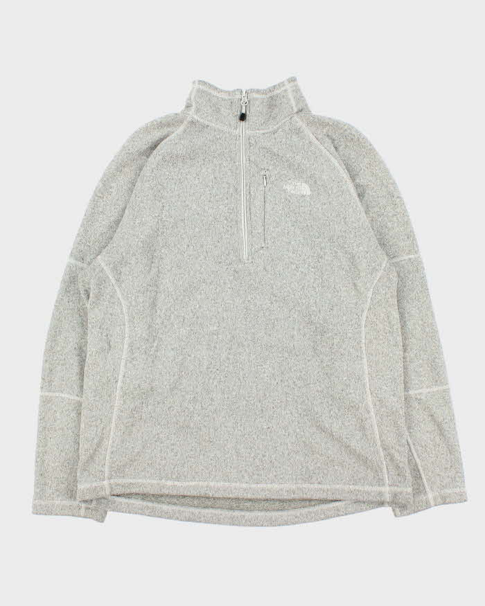 Vintage The North Face Mole Grey Quarter-Zip Fleece Pullover - L