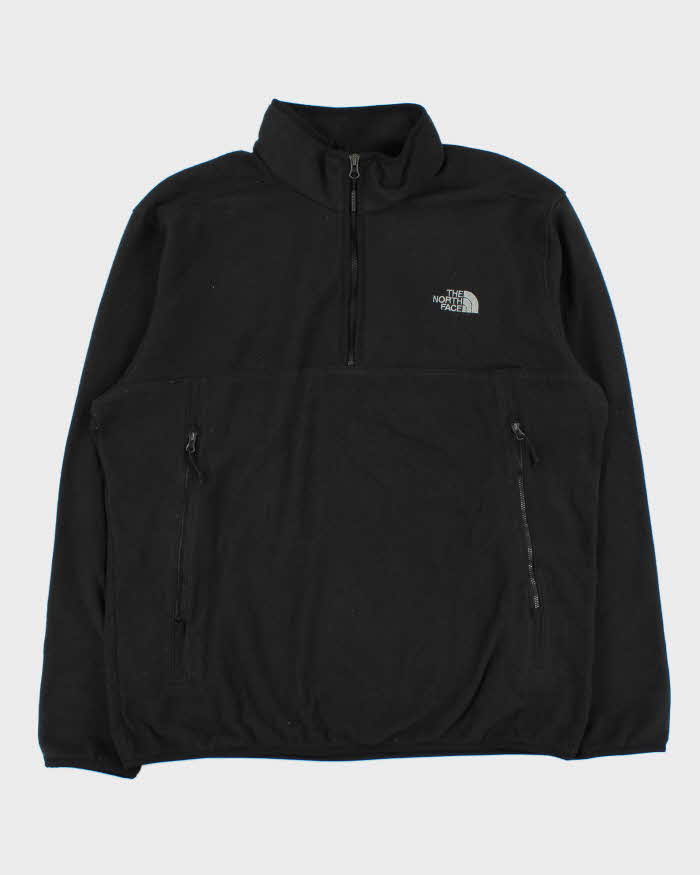 Vintage The North Face Black Quarter-Zip Pullover Fleece - XL