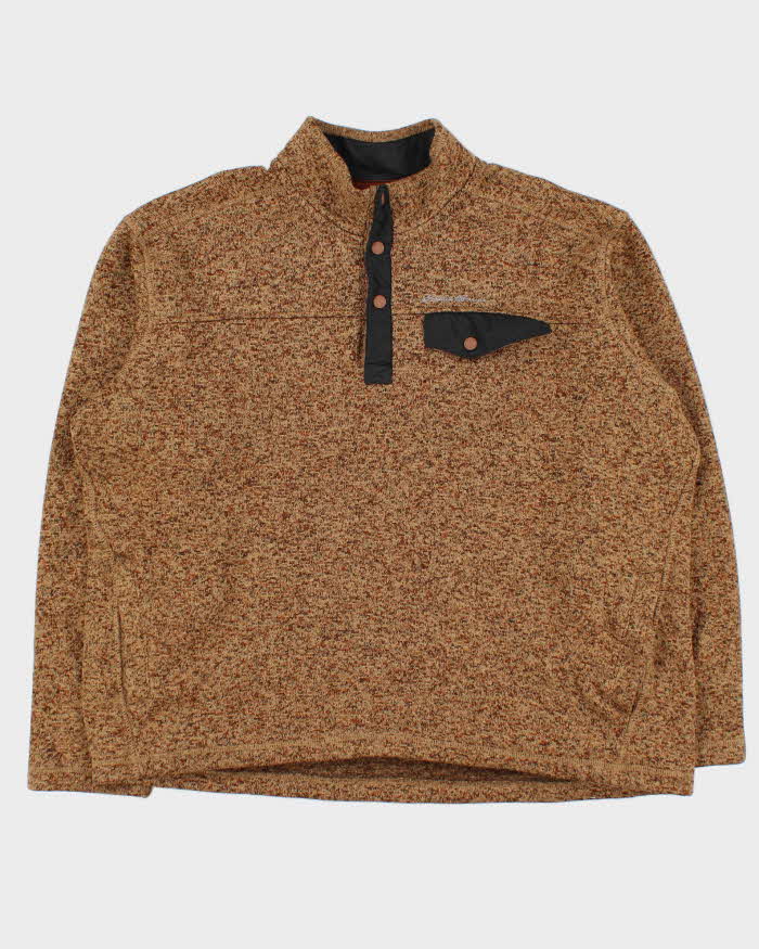 Vintage Eddie Bauer Speckled Snap T Pullover Fleece - XL