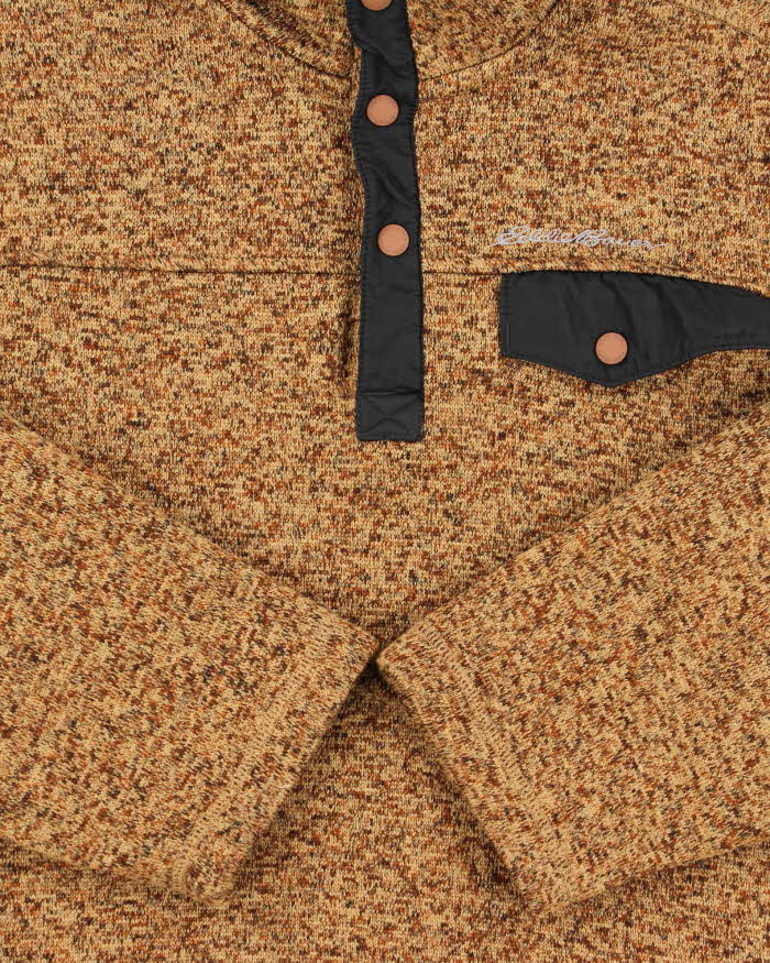 Vintage Eddie Bauer Speckled Snap T Pullover Fleece - XL