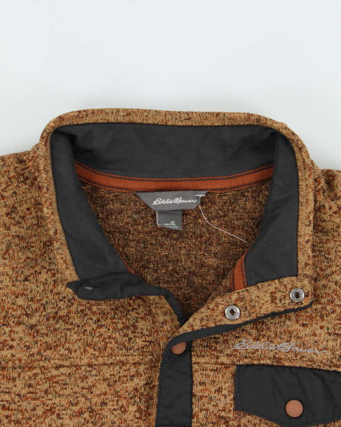 Vintage Eddie Bauer Speckled Snap T Pullover Fleece - XL