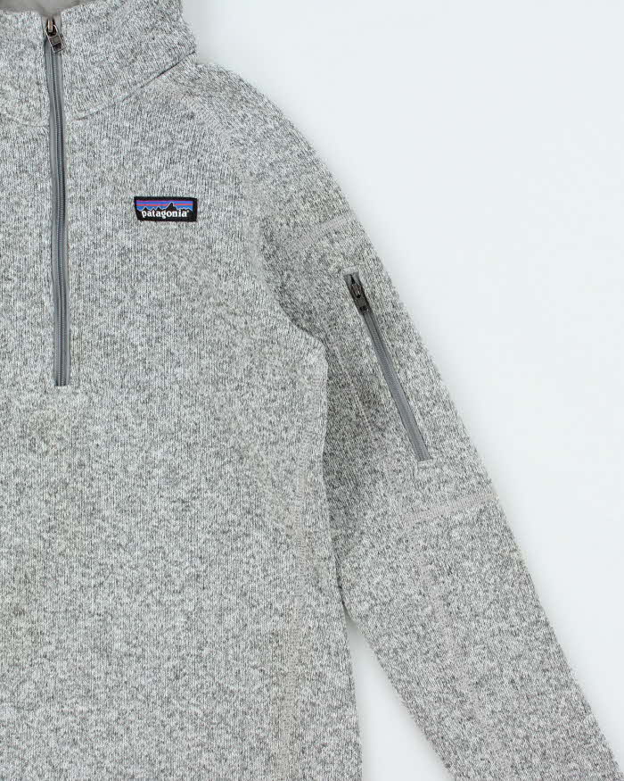 Vintage Patagonia Grey Marl Quarter-Zip Fleece - XXS