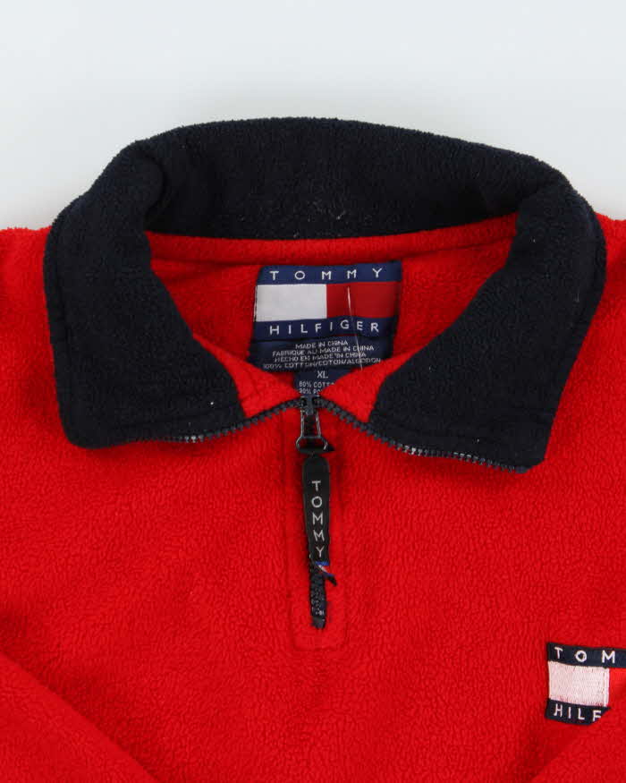 Vintage 90s Tommy Hilfiger Quarter-zip Fleece - XL